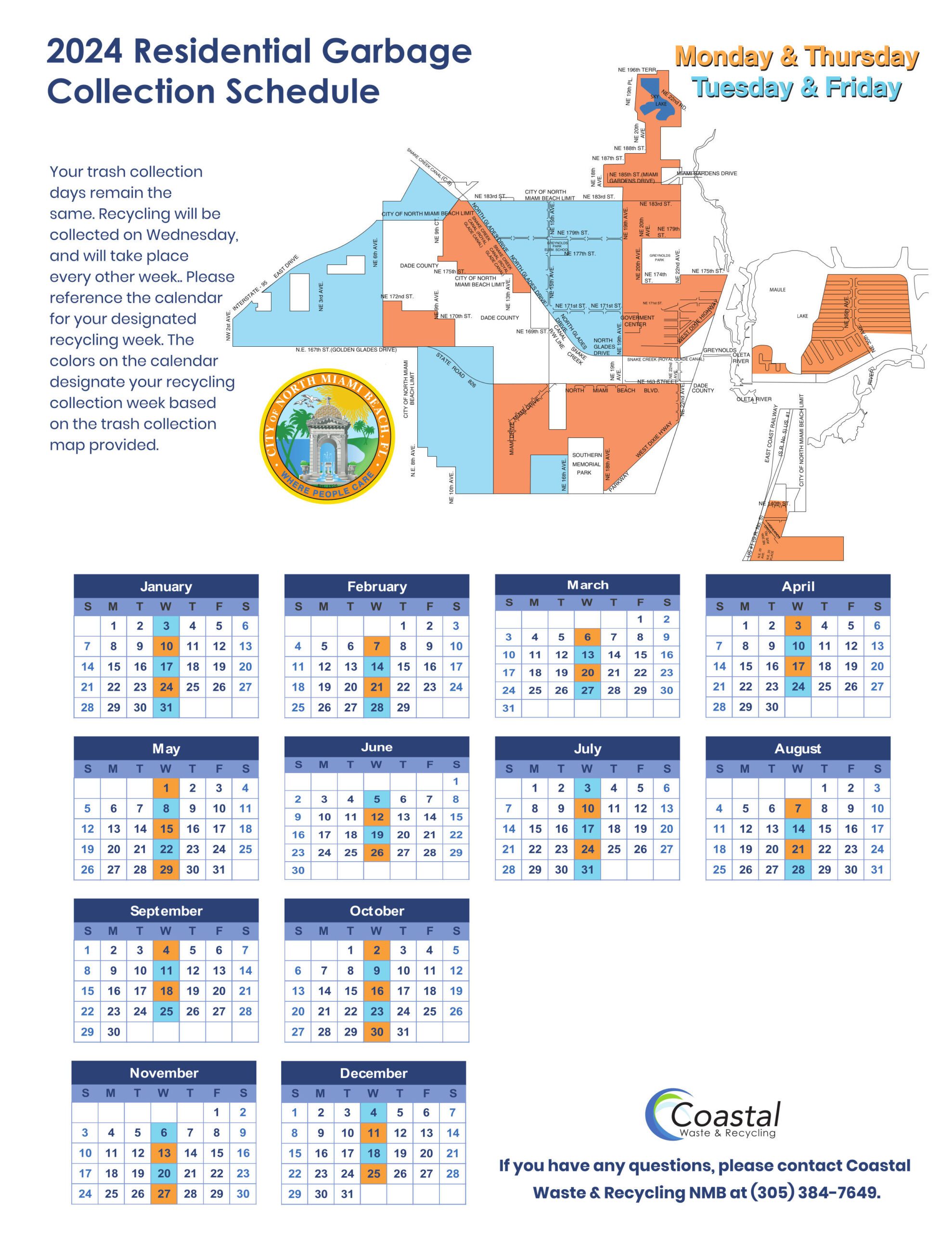 Coastal 2024 Residential Schedule NMB calendar 01-04-24- Flyer