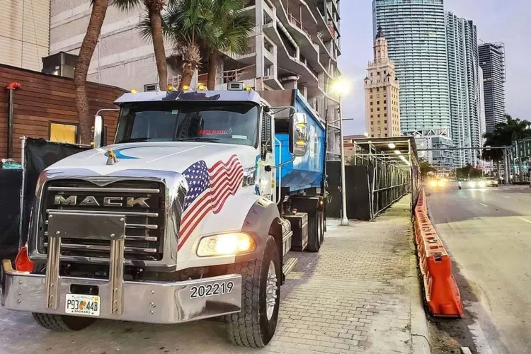 roll-off on city street