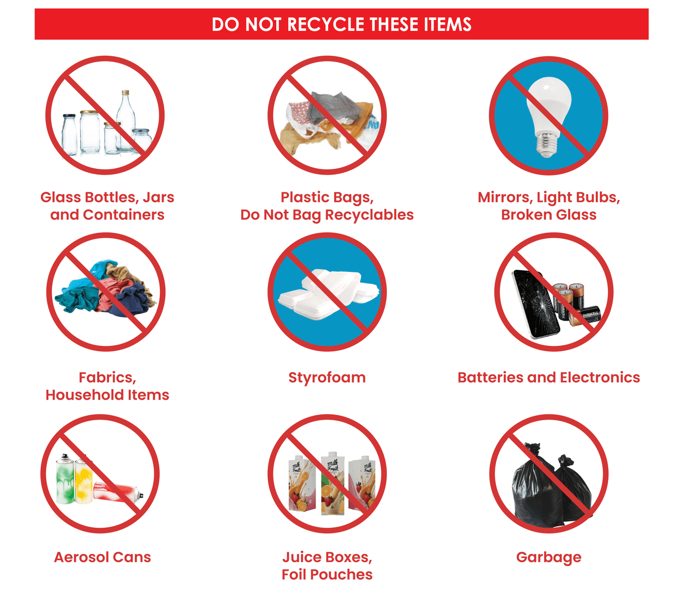 Do Not Recycle These Items